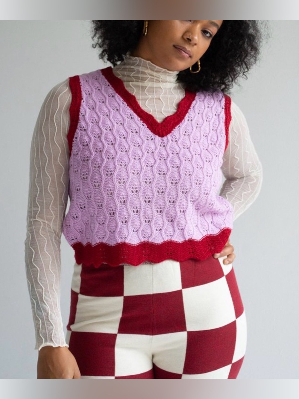 Find Me Now Acrylic Wool Cropped Sweater Vest